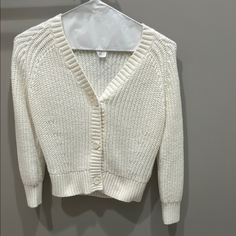 Abercrombie Kids Cream Knit Cardigan sweater